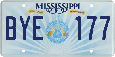 MS license plate BYE177