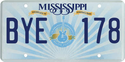 MS license plate BYE178