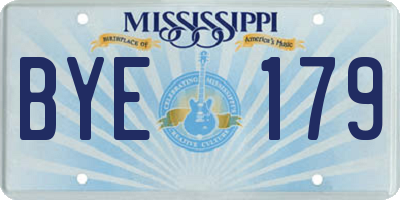 MS license plate BYE179