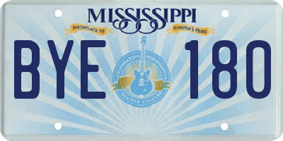 MS license plate BYE180