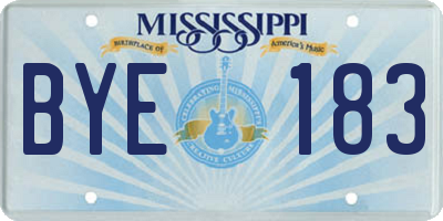 MS license plate BYE183