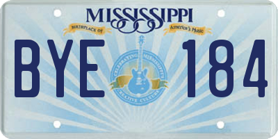 MS license plate BYE184