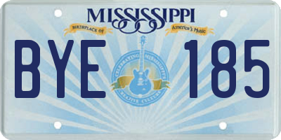 MS license plate BYE185