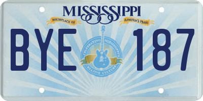 MS license plate BYE187