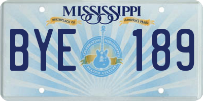 MS license plate BYE189