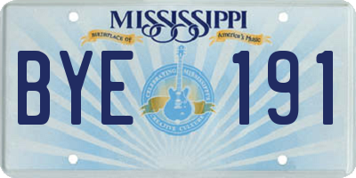 MS license plate BYE191