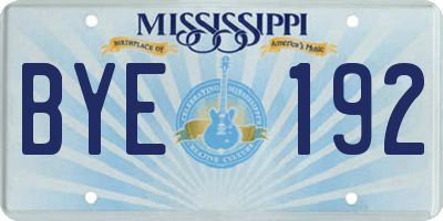 MS license plate BYE192