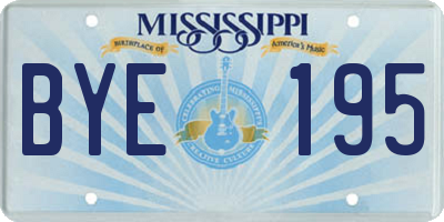 MS license plate BYE195