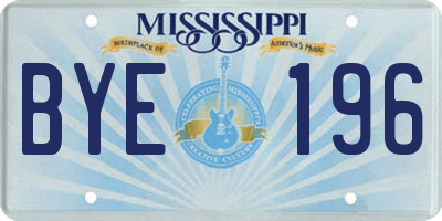 MS license plate BYE196