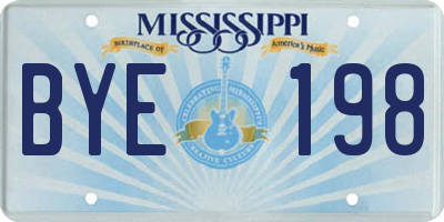MS license plate BYE198