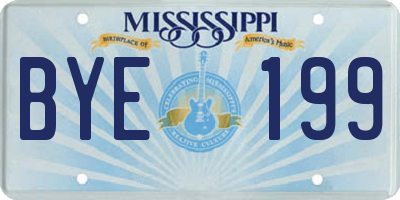MS license plate BYE199
