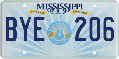 MS license plate BYE206