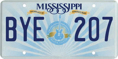 MS license plate BYE207