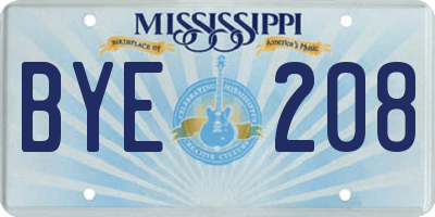 MS license plate BYE208