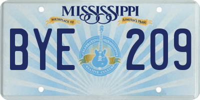 MS license plate BYE209