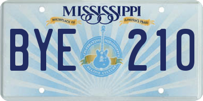 MS license plate BYE210