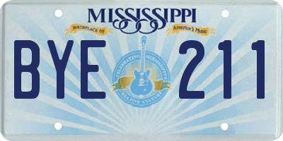 MS license plate BYE211
