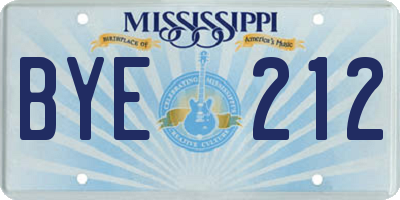 MS license plate BYE212