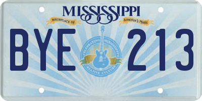 MS license plate BYE213