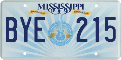 MS license plate BYE215