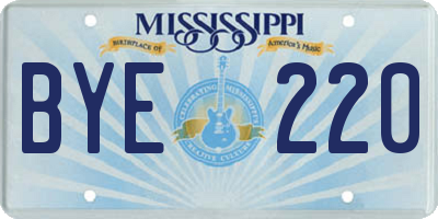 MS license plate BYE220