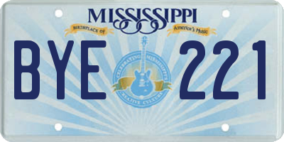 MS license plate BYE221