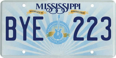 MS license plate BYE223