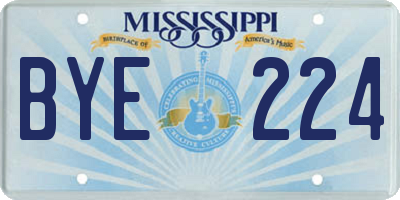 MS license plate BYE224