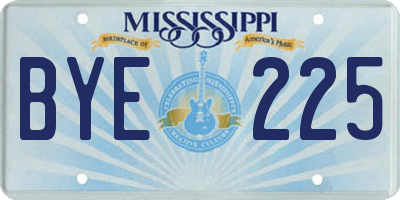 MS license plate BYE225