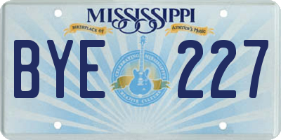 MS license plate BYE227