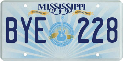 MS license plate BYE228