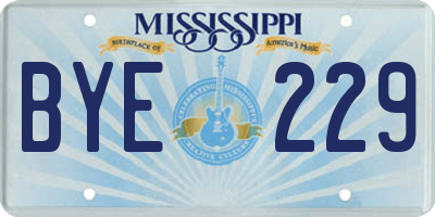 MS license plate BYE229