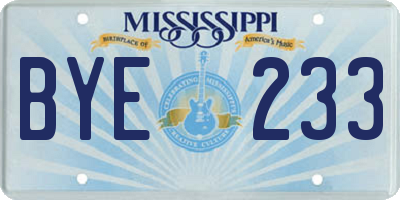 MS license plate BYE233