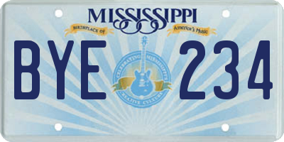 MS license plate BYE234