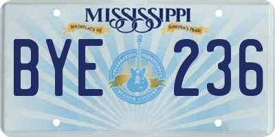 MS license plate BYE236