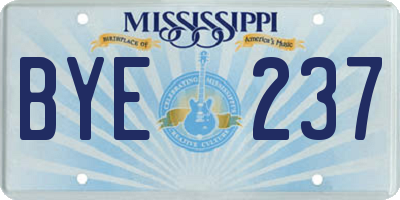 MS license plate BYE237