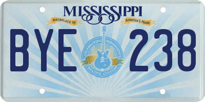 MS license plate BYE238