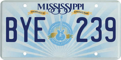 MS license plate BYE239