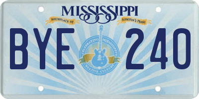 MS license plate BYE240