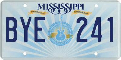 MS license plate BYE241