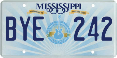 MS license plate BYE242
