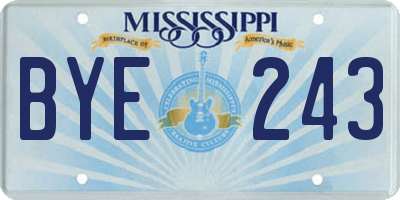 MS license plate BYE243