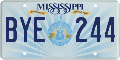 MS license plate BYE244