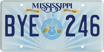 MS license plate BYE246