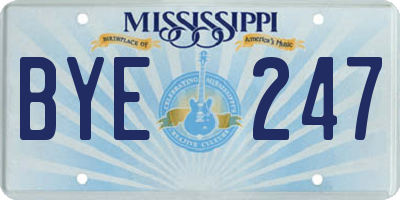 MS license plate BYE247