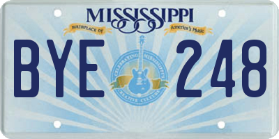 MS license plate BYE248