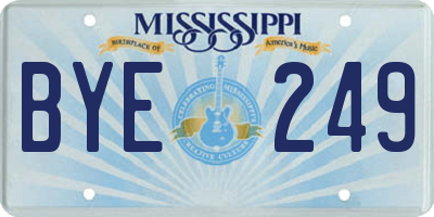 MS license plate BYE249