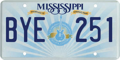 MS license plate BYE251