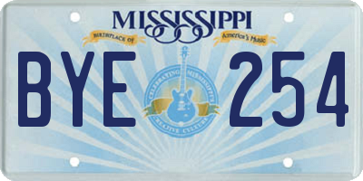 MS license plate BYE254