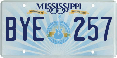 MS license plate BYE257